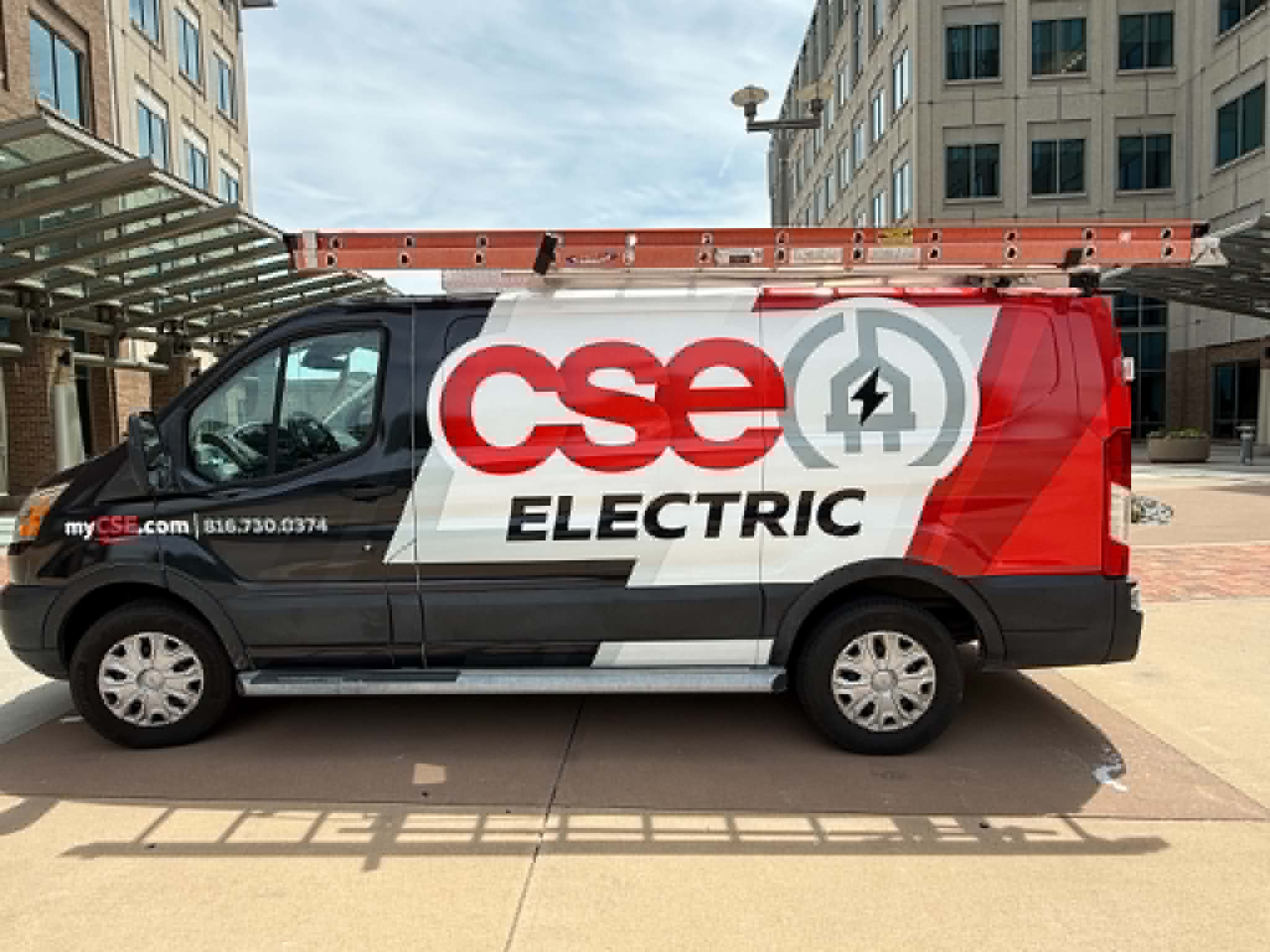 Current Solutions Electric branded service van in Kansas City